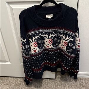 Universal threads bull’s-eye dog Christmas sweater